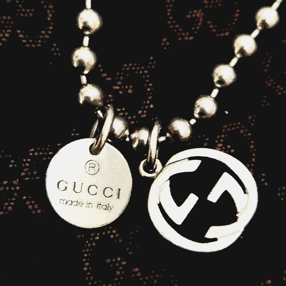 Authentic Gucci Silver GG Boule Necklace 22" - Picture 1 of 5